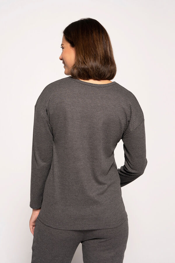 Ohma! T-shirt amamentação home tecido canvas cinzento