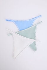 HI&BYE Pack 3 tangas tira azul, verde, blanco blanco