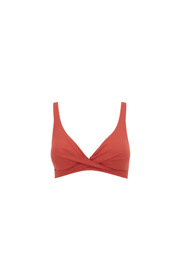 Women'secret Top biqu&iacute;ni laranja cruzado com halter estampado