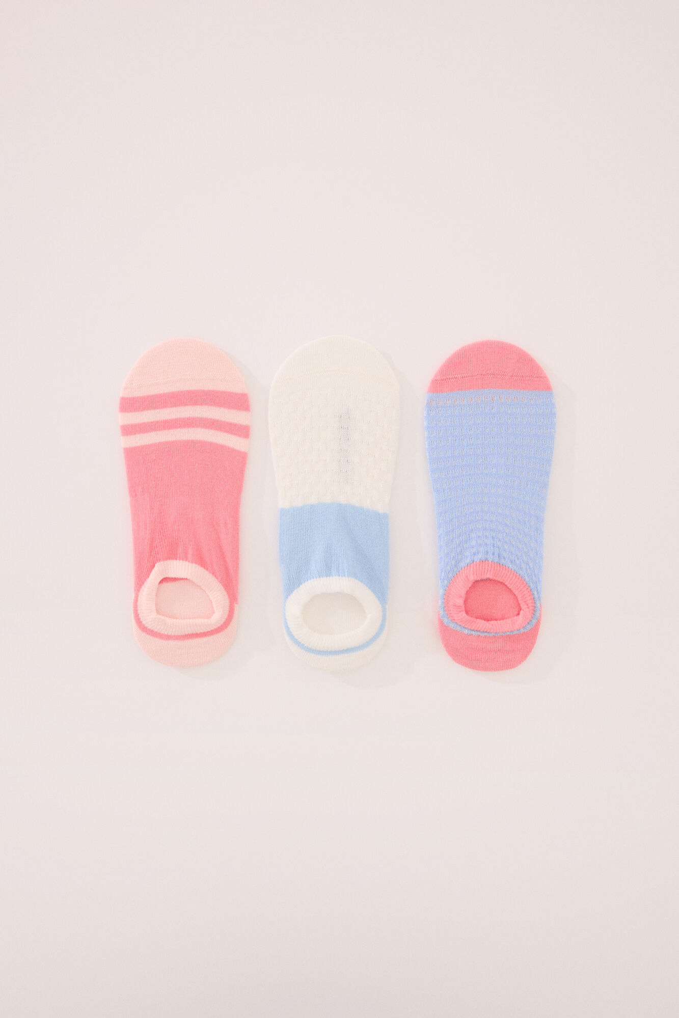 Women'secret Pack 3 calcetines invisibles algod&oacute;n textura