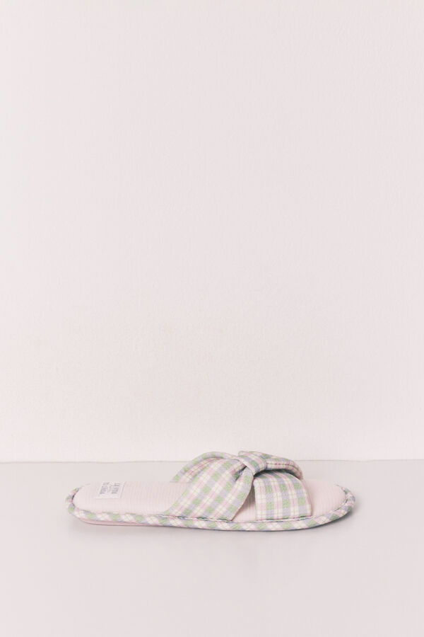 Women'secret Zapatillas casa nudo cuadros estampado