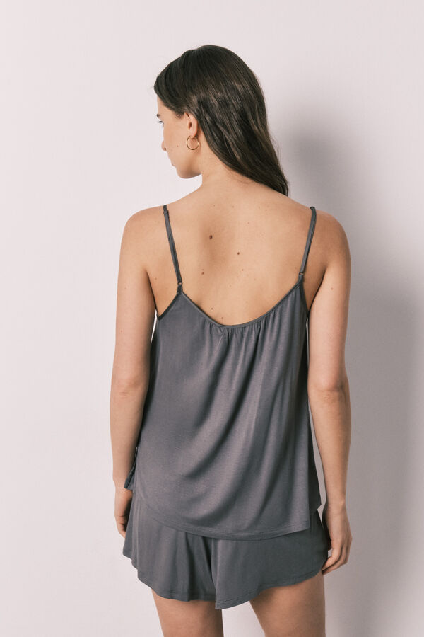Women'secret Pijama curto de al&ccedil;as estampado cinzento