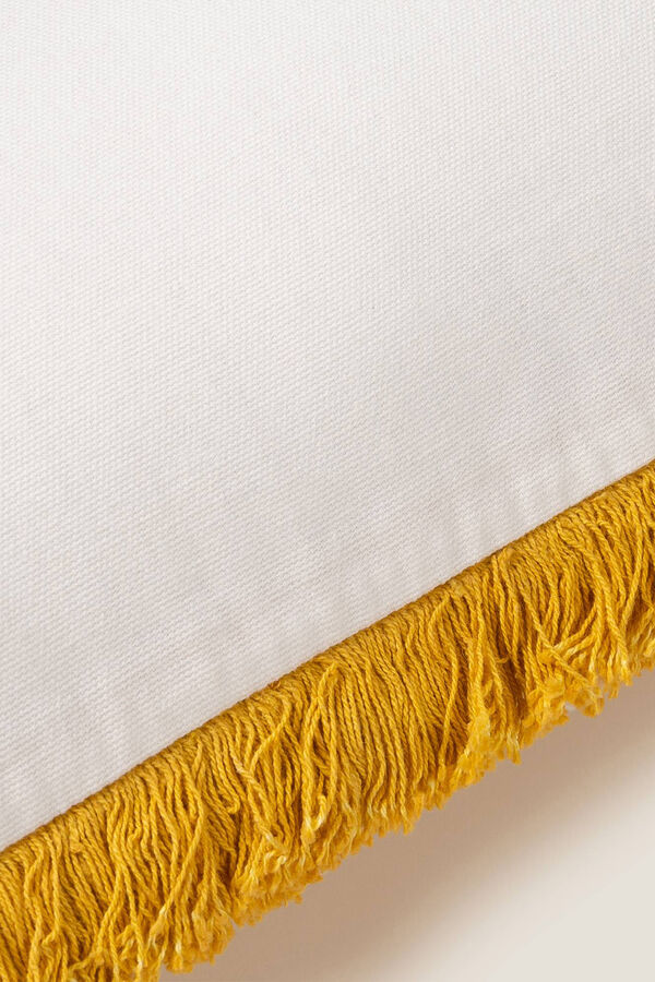 Textura Funda coj&iacute;n flecos algod&oacute;n 45x45cm. amarillo