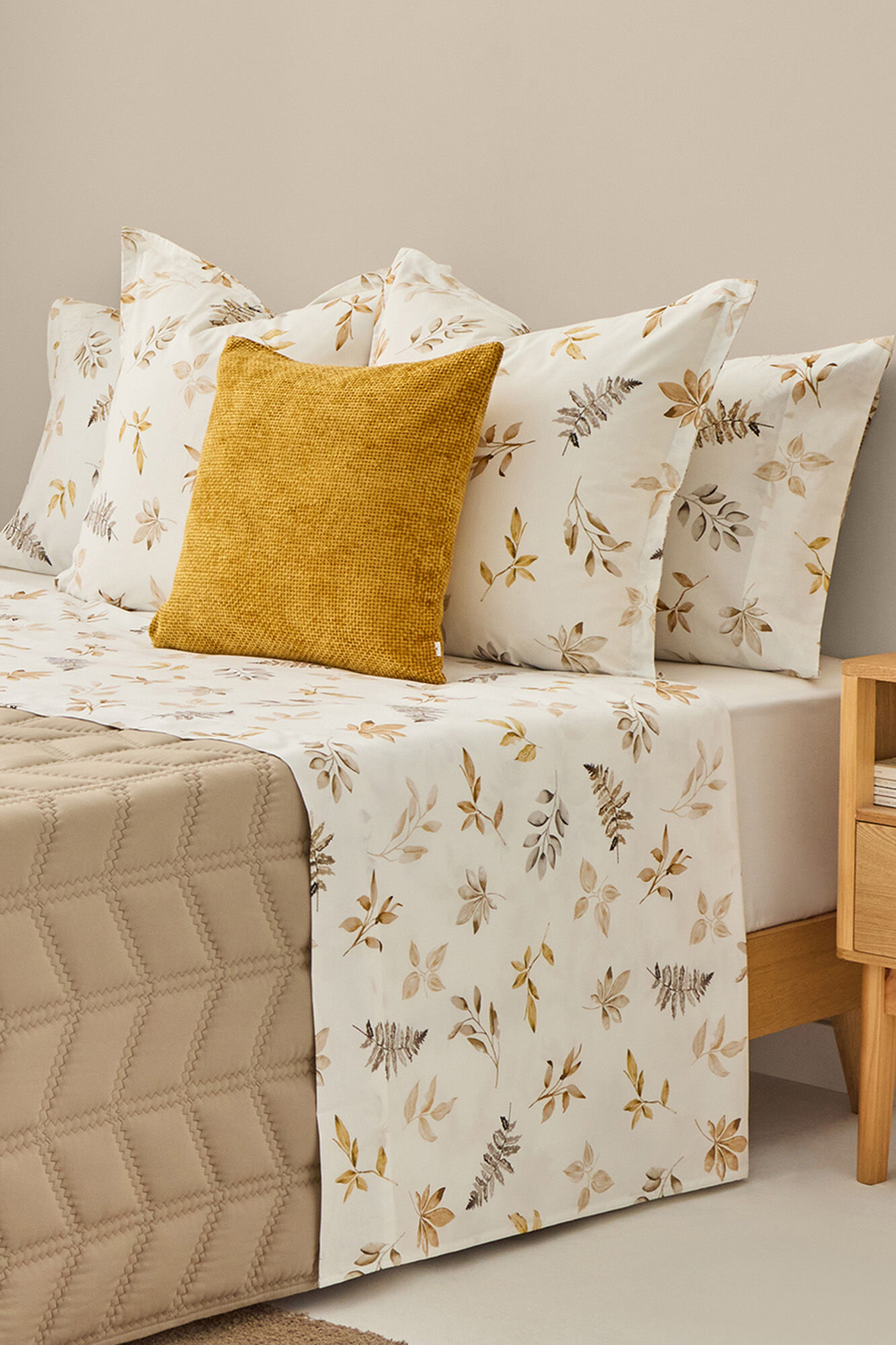 Textura S&aacute;bana algod&oacute;n hojas en rama