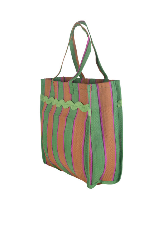 Kbas Bolso pl&aacute;stico reciclado rayas multicolor estampado
