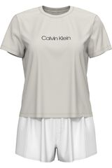 Calvin Klein Conjunto pijama curto liso logo estampado