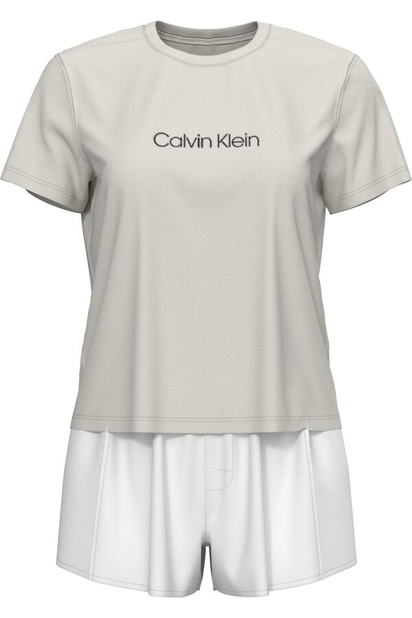 Calvin Klein Conjunto pijama curto liso logo estampado