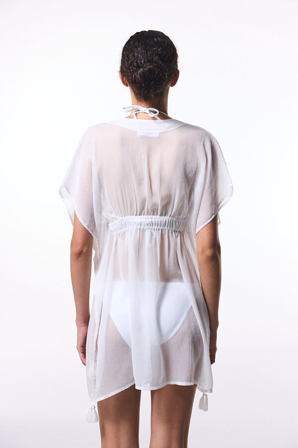 Penti Caftan de praia branco curto branco