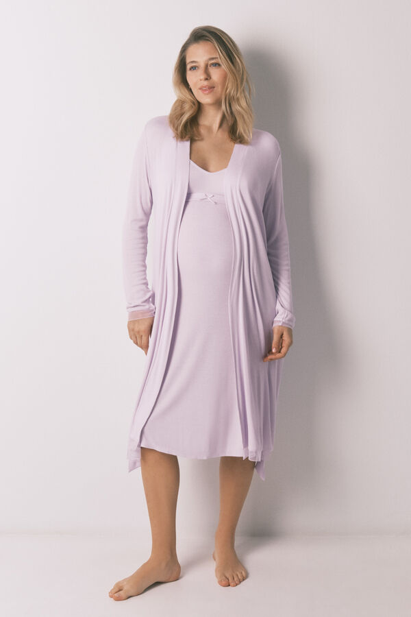 Women'secret Bata midi "maternity" canelada lil&aacute;s rosa
