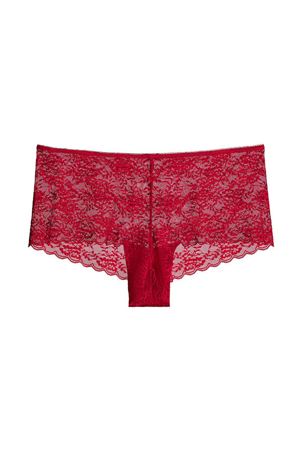 Womensecret Braguita brasileña ancha encaje rojo rojo