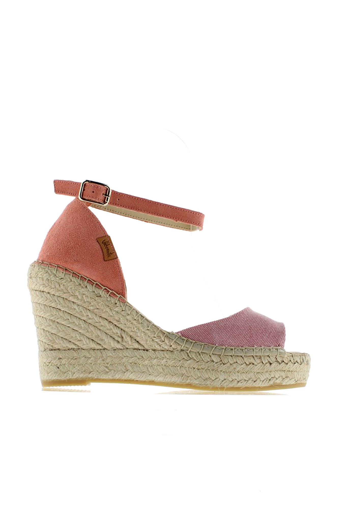Vidorreta Sandalia de cu&ntilde;a yute rosa