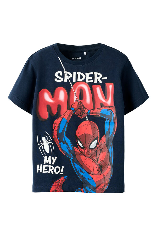 Name it T-shirt manga curta Spiderman azul