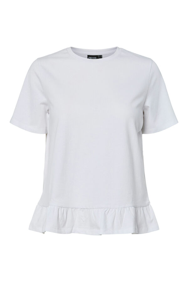Pieces Camiseta volante blanco
