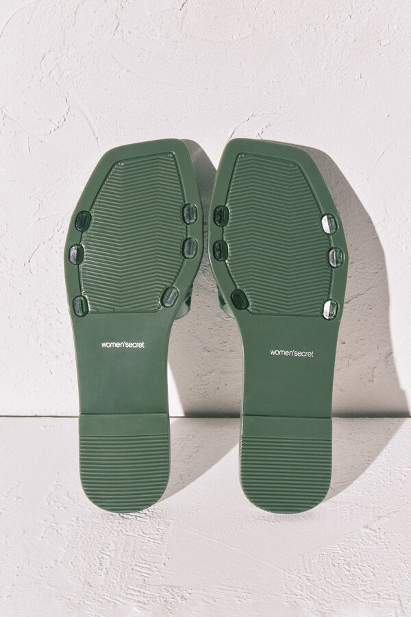 Women'secret Sand&aacute;lias rasas jelly verde caqui