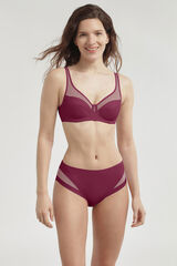 DIM Braga de microfibra y tul burdeos