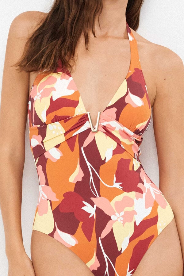 Gisela Fato de banho gola halter branco