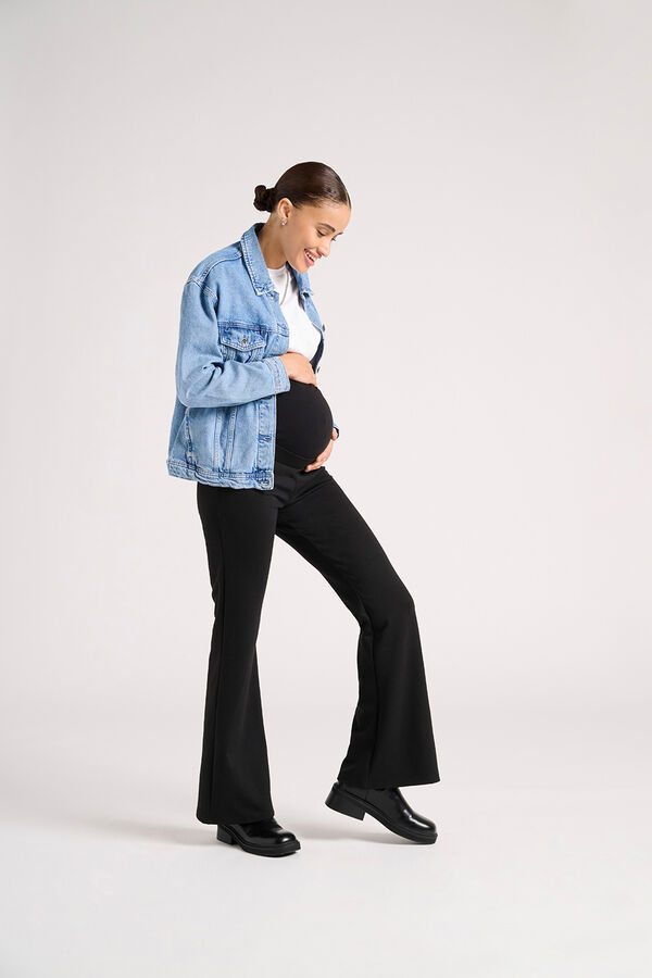 Only Maternity Cal&ccedil;a flare de cintura alta para maternity preto