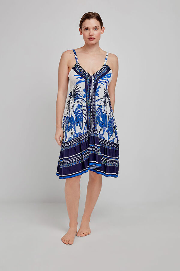 Gisela Vestido curto estampado branco