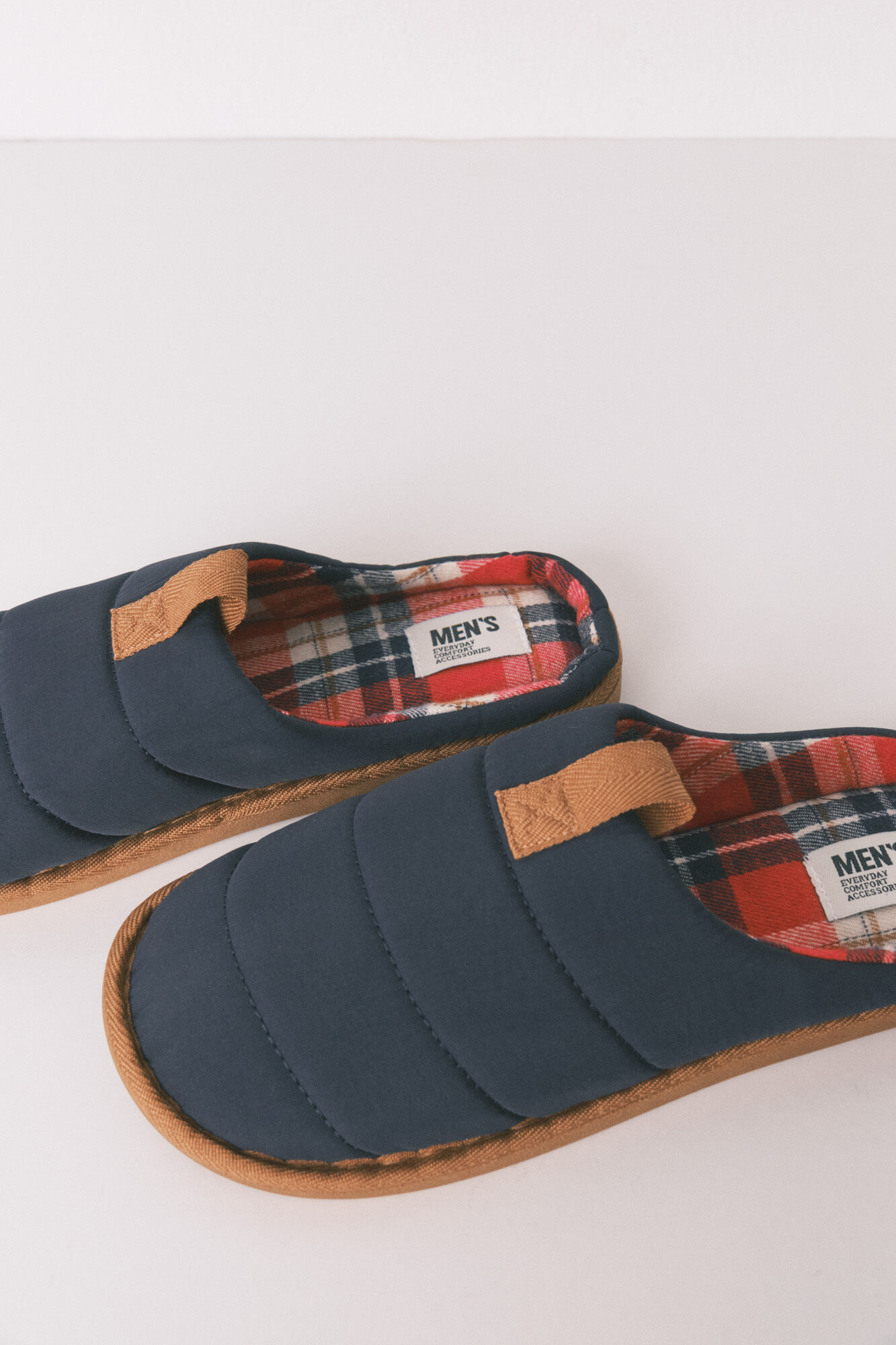 Women'secret Zapatillas casa hombre nylon azul cuadros