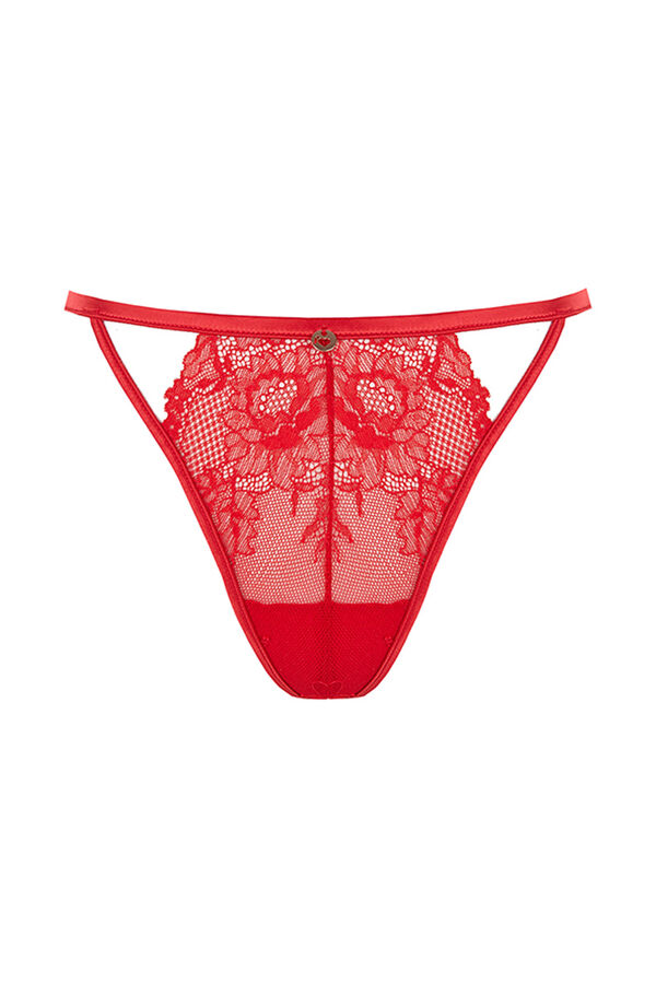 Women'secret Tanga de renda com tiras La Vecina Rubia vermelho