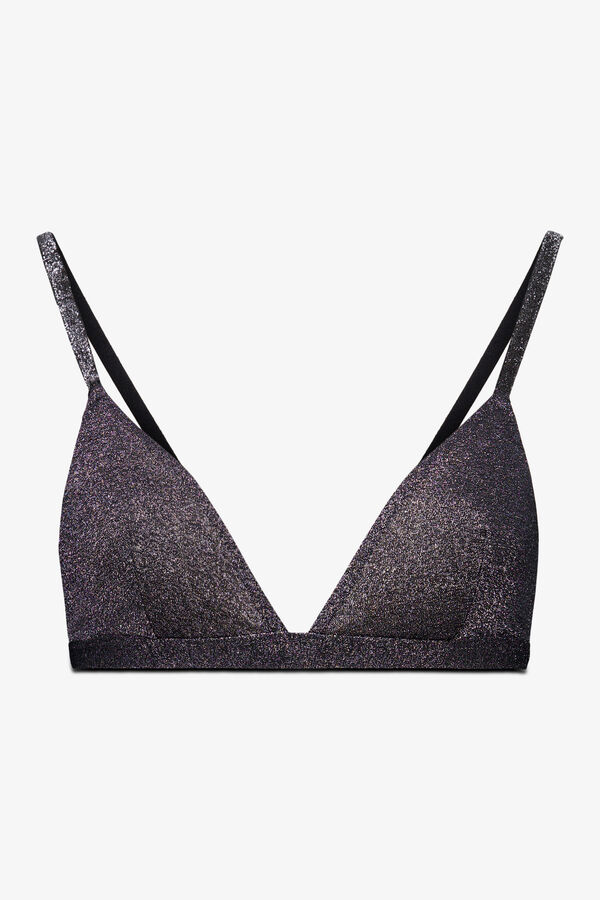 Women'secret Sujetador NATURAL lurex terciopelo negro negro