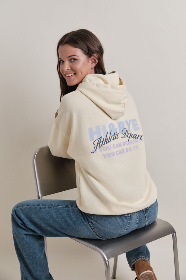 HI&BYE Sudadera capucha felpa amarillo amarillo