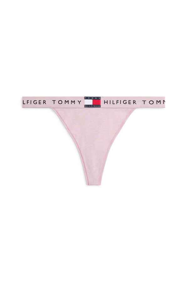 Tommy Jeans Tanga con logo en la cintura rosa