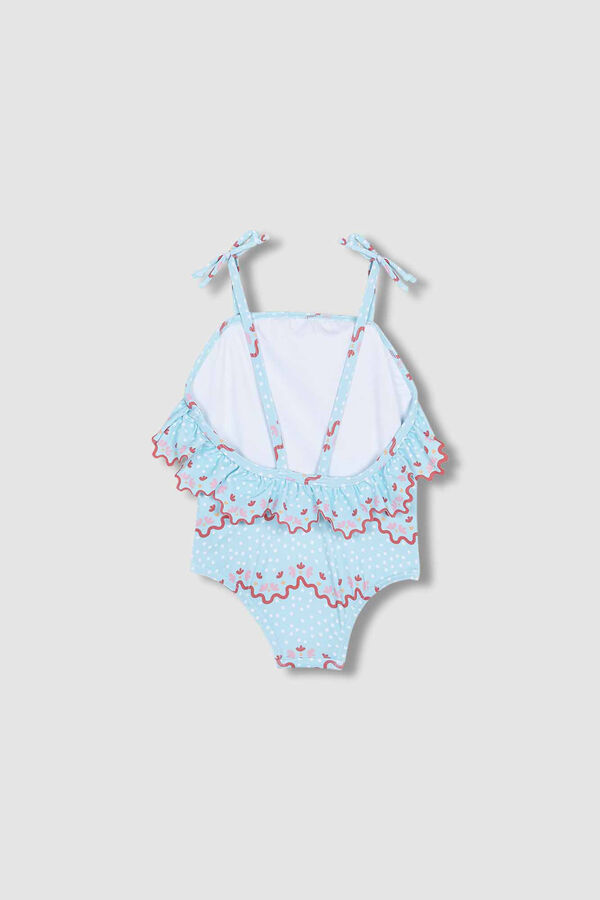 Gocco Fato de banho com estampado de ondas azul-claro azul
