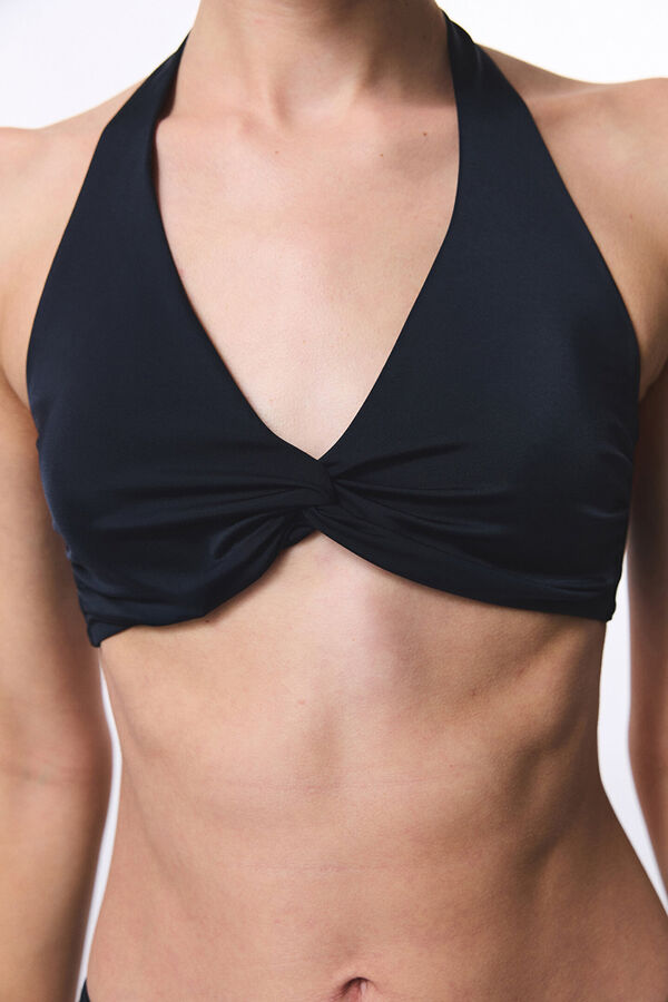 Penti Top de biqu&iacute;ni preto com halter preto