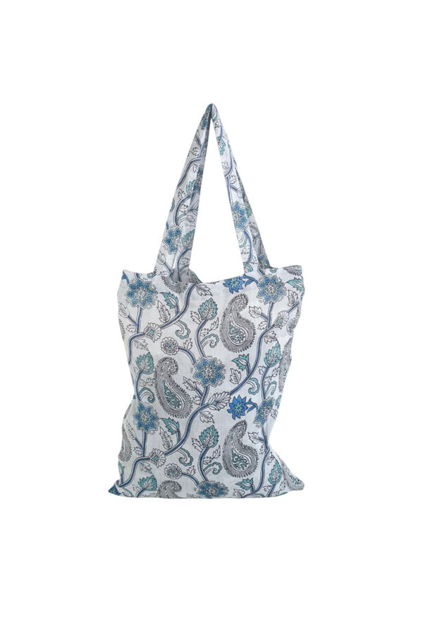 Kbas Pareo de toalha de algod&atilde;o com mala de flores azul