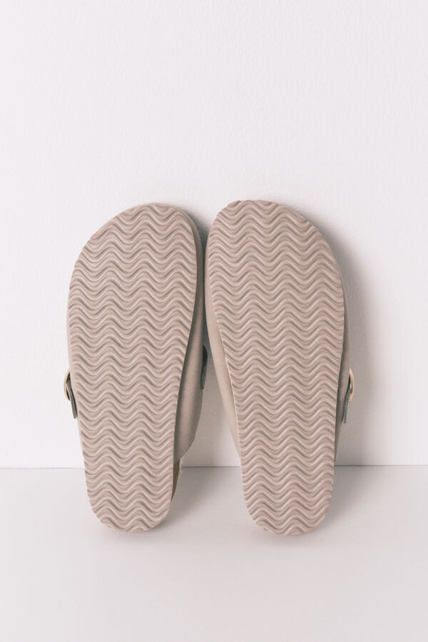 Women'secret Zapatillas tipo zueco pelo gris gris
