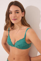 Women'secret CHARMING Sujetador triangular encaje relleno verde verde