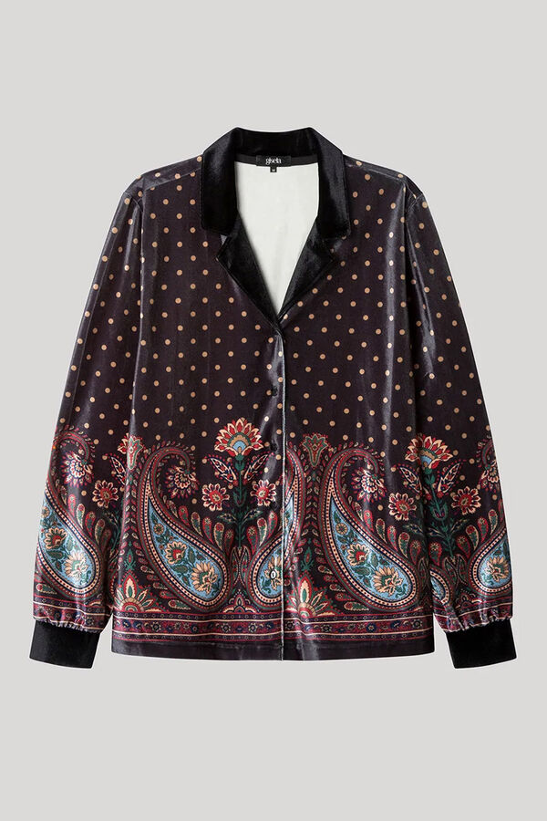 Gisela Camisa pijama terciopelo blanco