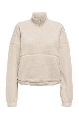 Only Play Sudadera Teddy cuello alto gris