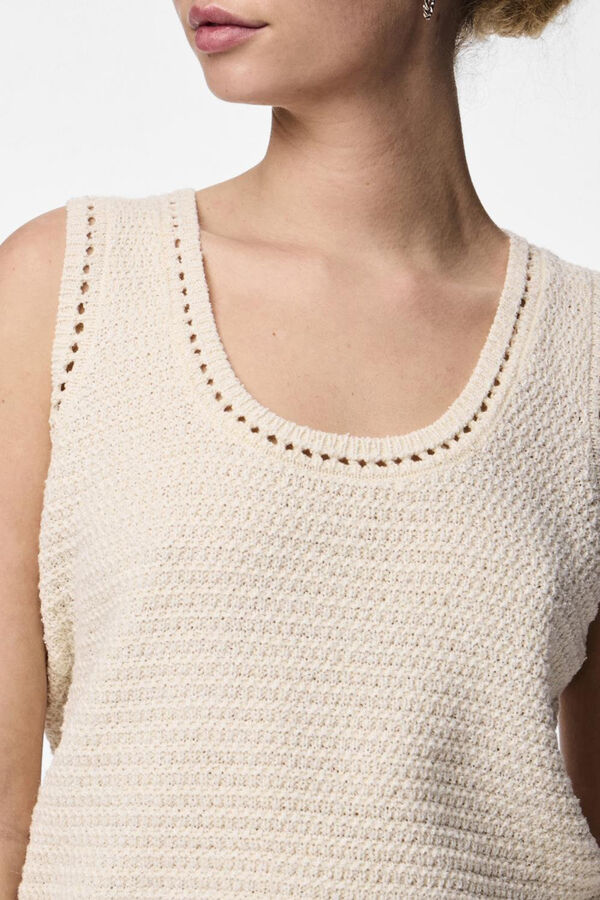 Pieces Top de croch&eacute; cinzento