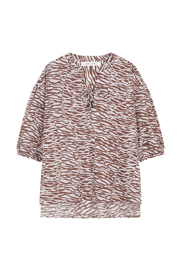 Womensecret Camisa 100% algodão estampado zebra branco