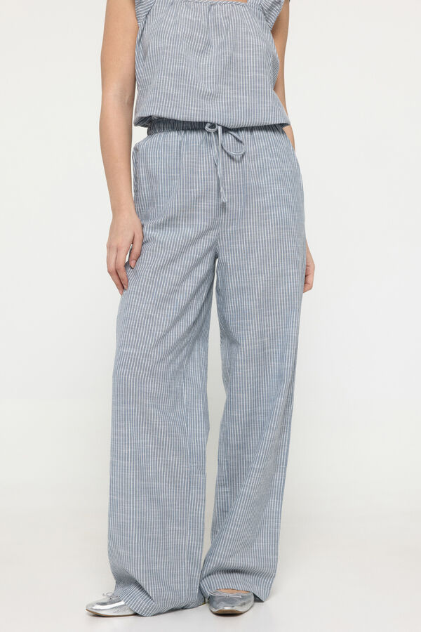 Pieces Pantal&oacute;n mezcla lino azul