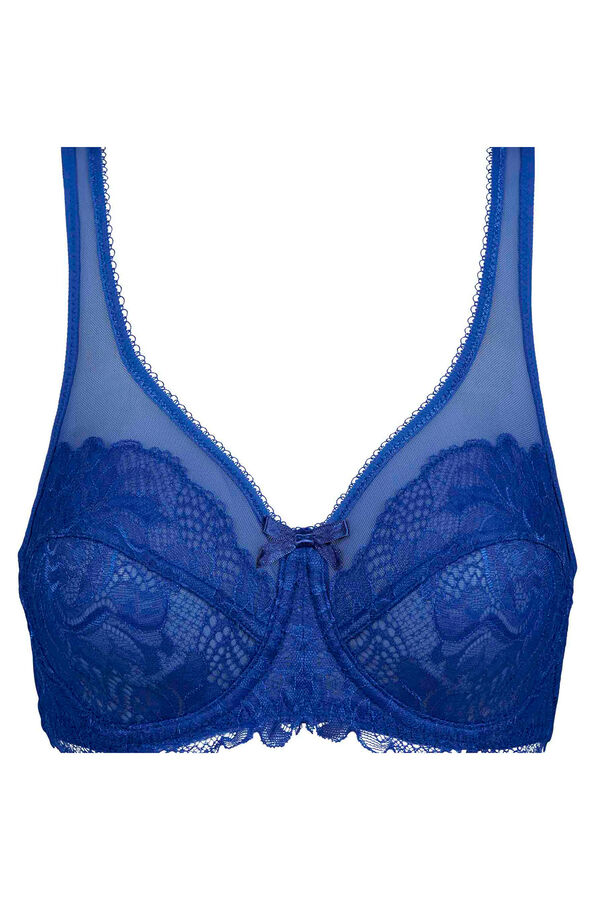 DIM Soutien com aro Generous Essentiel de renda azul