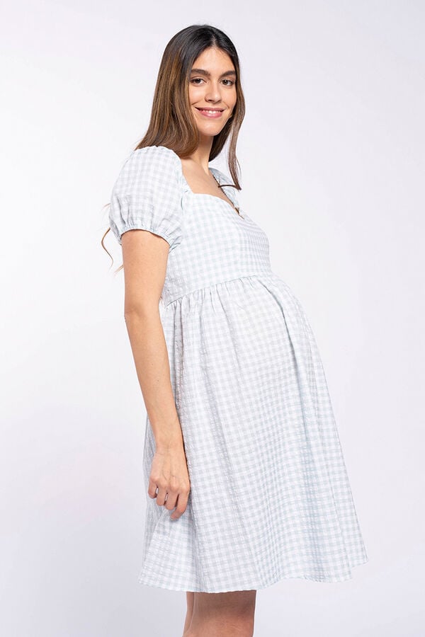 Ohma! Vestido premamá cuadros vichi estampado