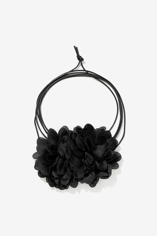 Vilanova Maxi Collar con Flores Textiles negro