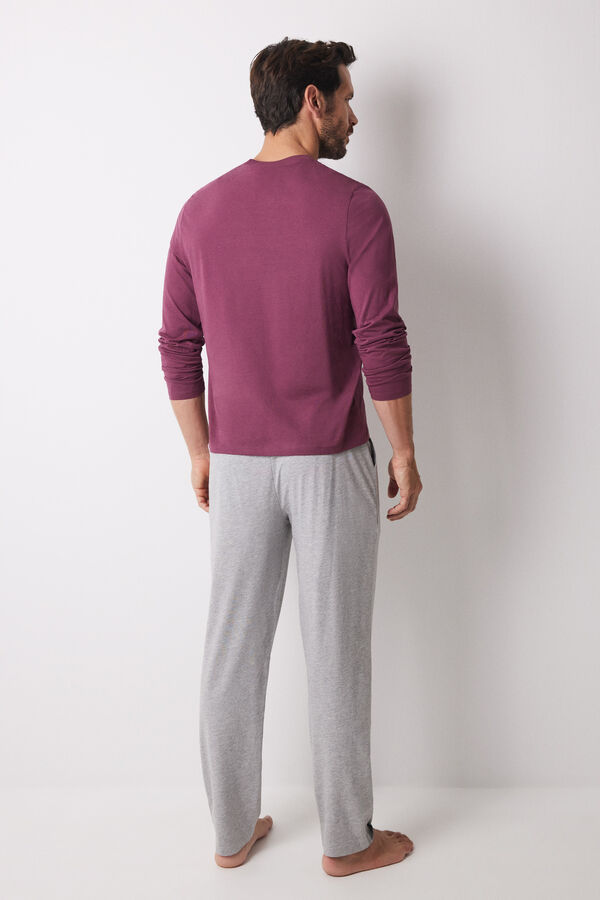 Women'secret Pijama largo hombre 100% algod&oacute;n Scooby Doo morado/lila