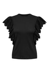 Only Maternity T-shirt pré-mamã com mangas franzidas preto