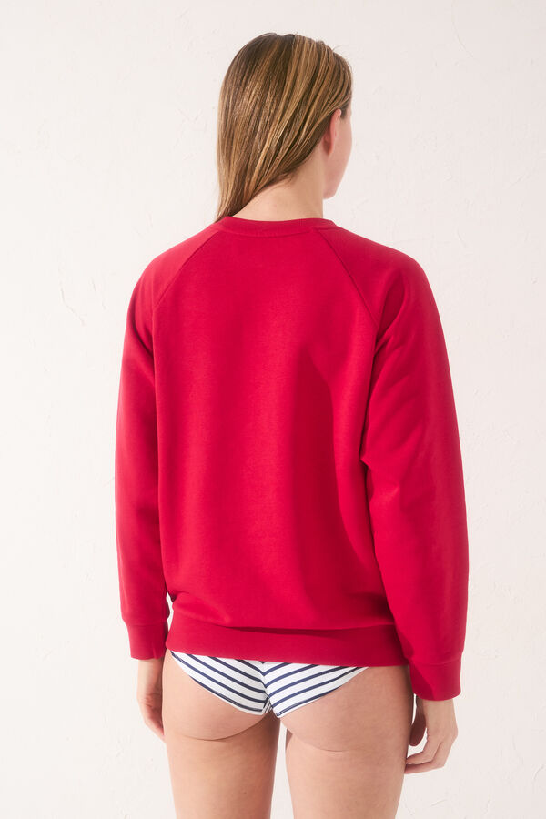 Women'secret Sudadera felpa botones rojo