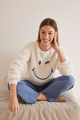 Womensecret Sudadera borreguito blanco SmileyWorld ®  marfil