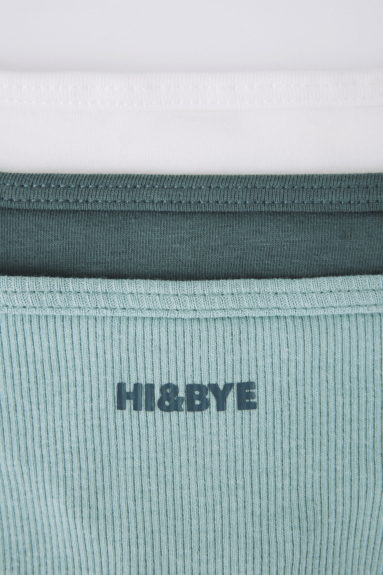 HI&BYE Pack 3 tangas algod&atilde;o verde, branca e verde garrafa