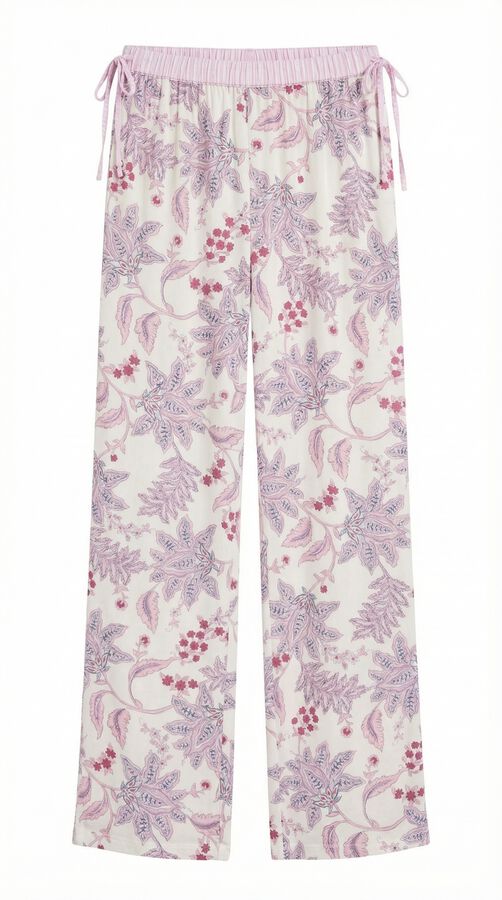 Women'secret Cal&ccedil;a comprida estampada de flores rosa rosa