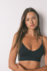 Women'secret Top NATURAL sem costura com estampa animal preto preto