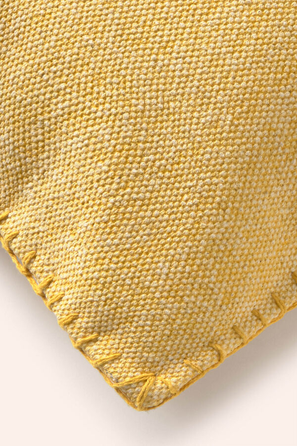 Calma House Capa de almofada de algodão Dhurrie amarelo Asana amarelo