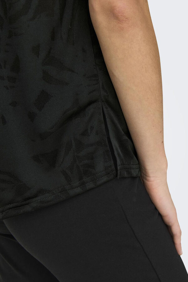 Only Play T-shirt manga curta tecido textura preto