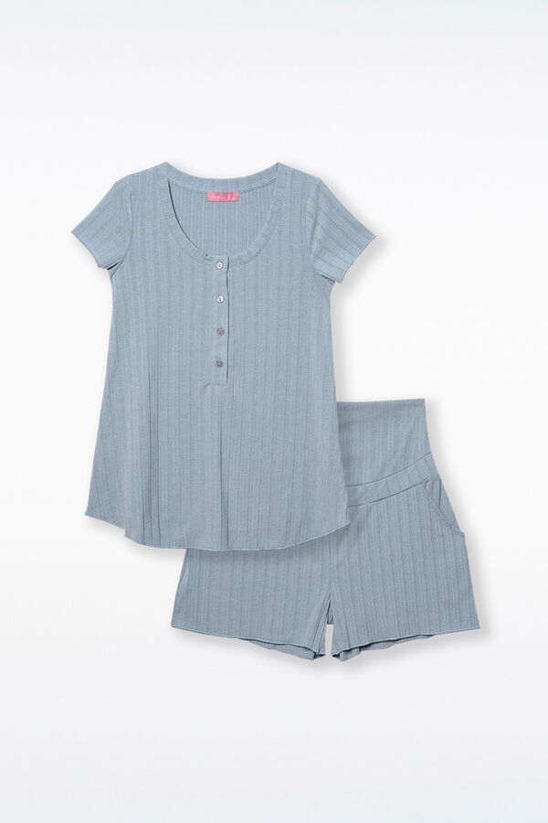 Ohma! Conjunto de pijama de pré-mamã  azul